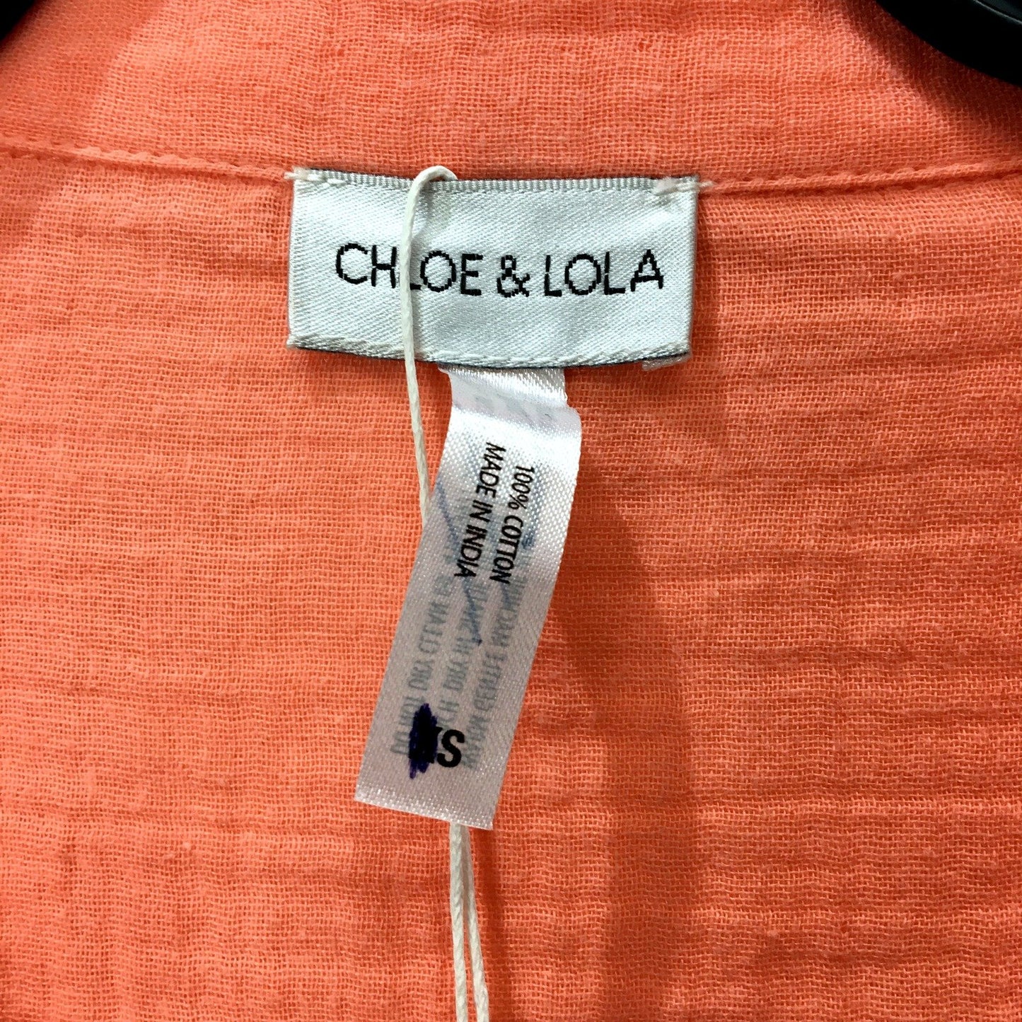 Chloe & Lola Womens Cotton Sleepwear Long Shirt in Orange, Size Small NEW