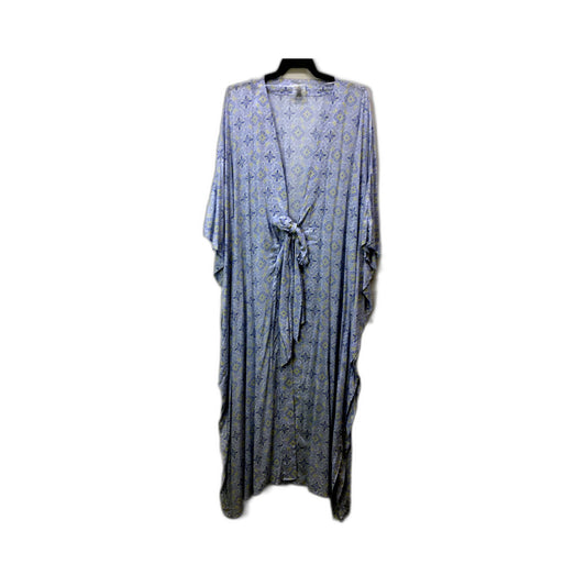 Regatta Womens Sleep Cover-up Robe Blue and Yellow Floral Print Cotton NEW
