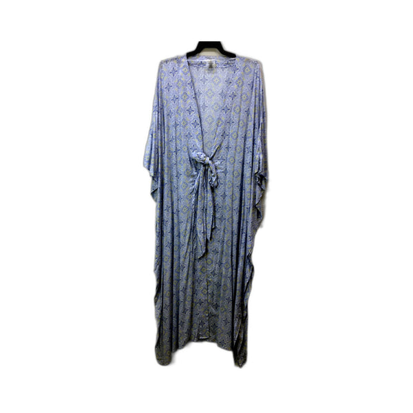 Regatta Womens Sleep Cover-up Robe Blue and Yellow Floral Print Cotton NEW
