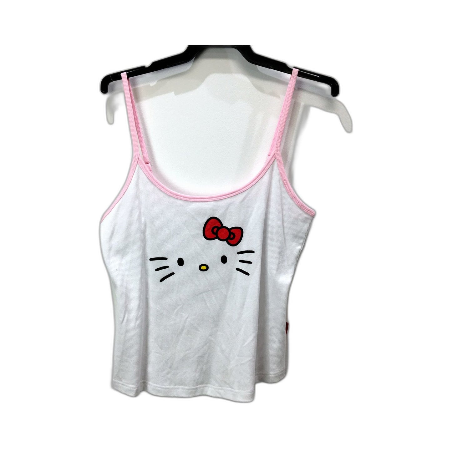 Hello Kitty Womens Sleeveless Tank Top in White and Pink, Size 12