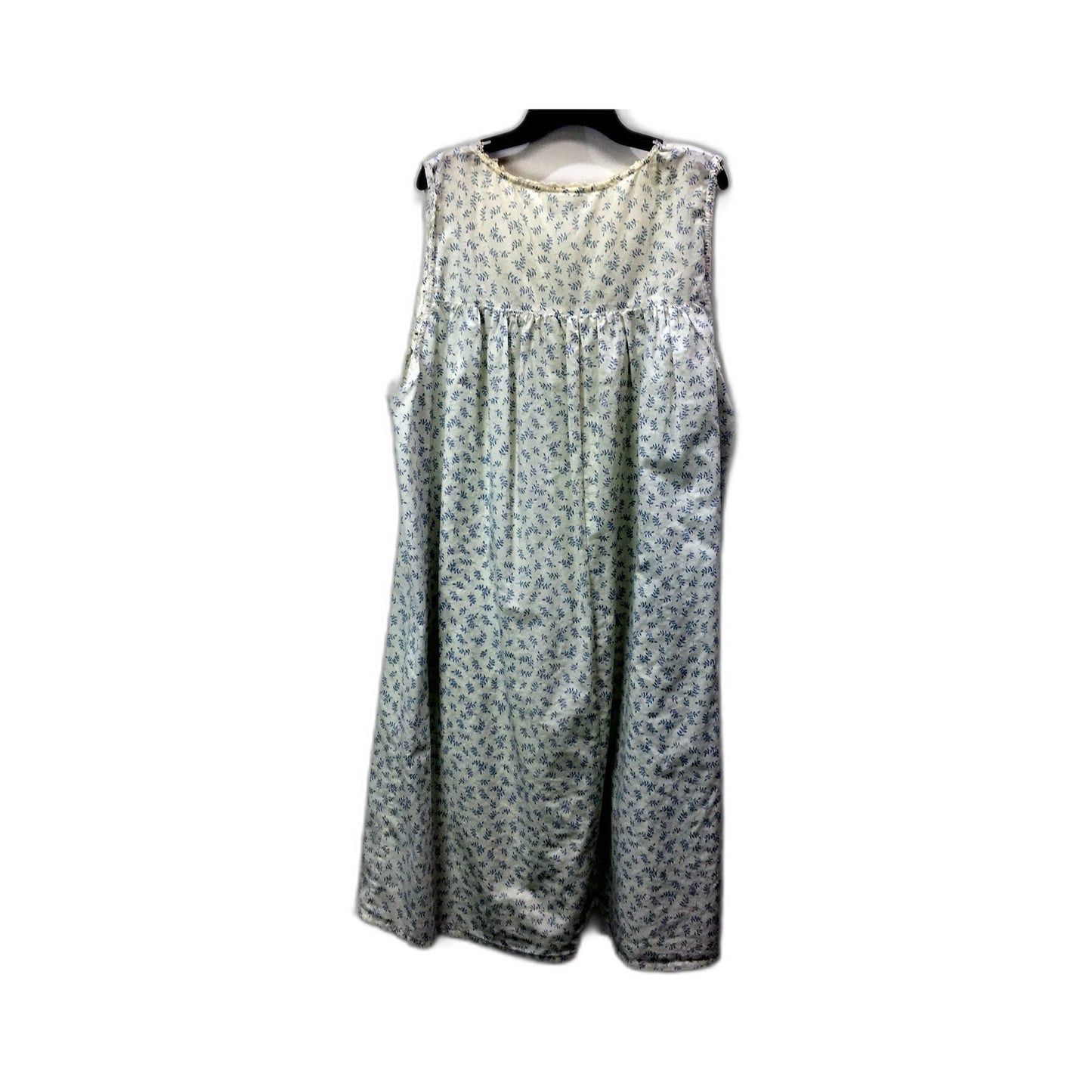 Givoni Womens Floral Print Nightie Button Front Cotton Dress White Size L