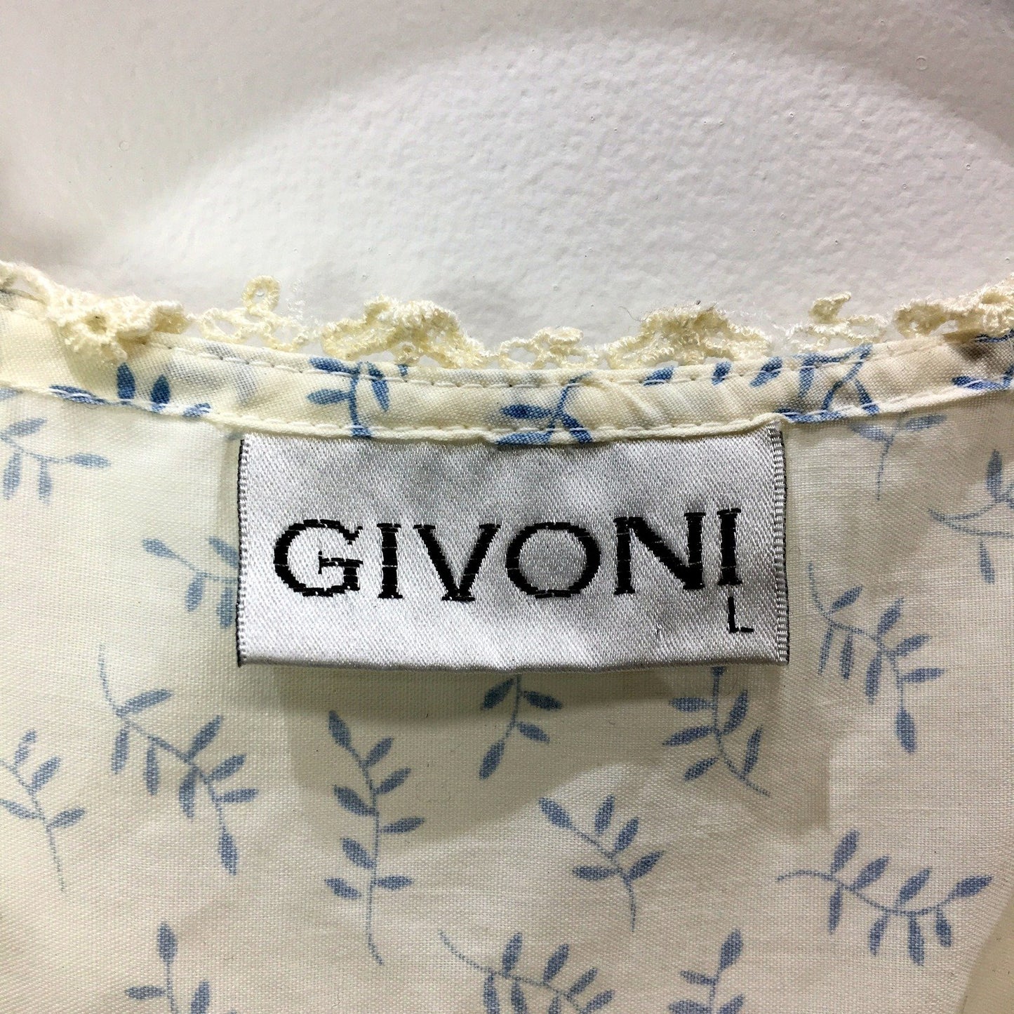 Givoni Womens Floral Print Nightie Button Front Cotton Dress White Size L