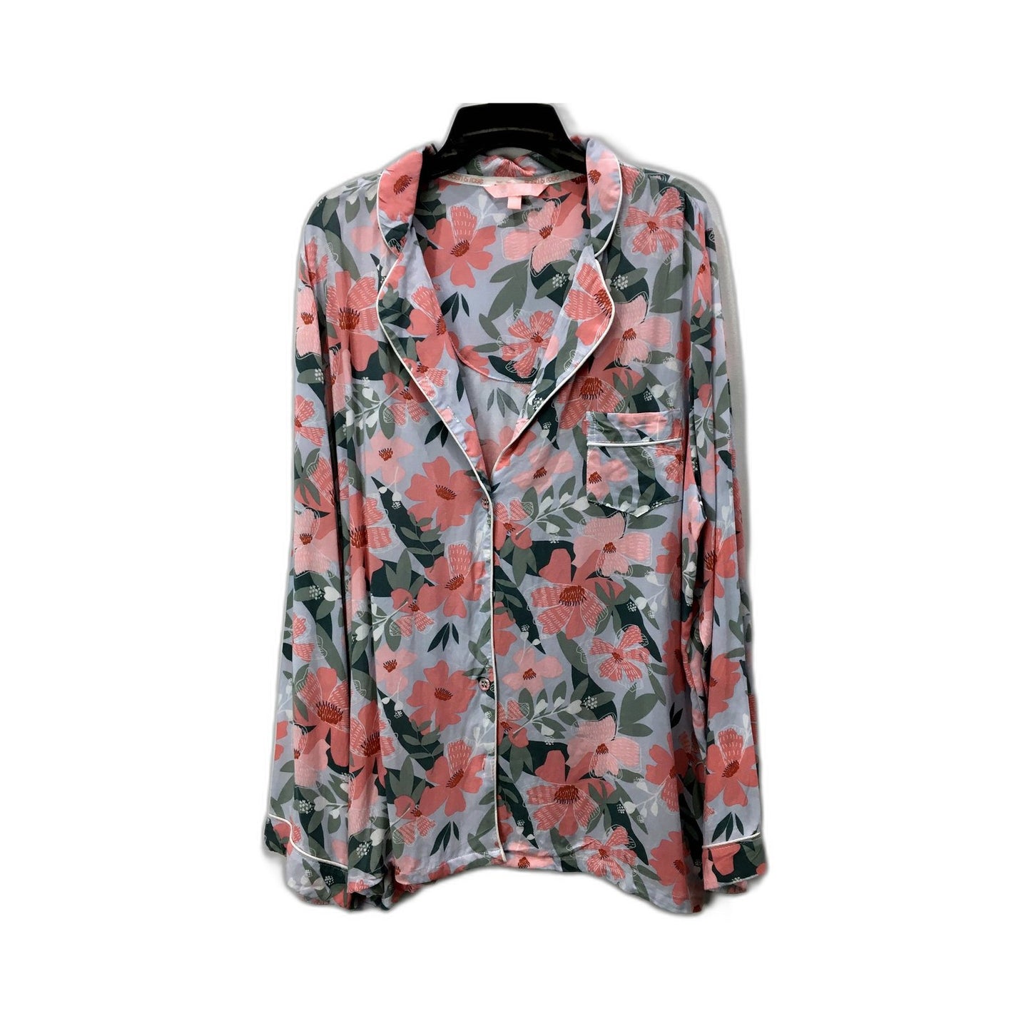 Sosh & Sleepwear, Top rose Womens Floral Button-Down Soft Sz M