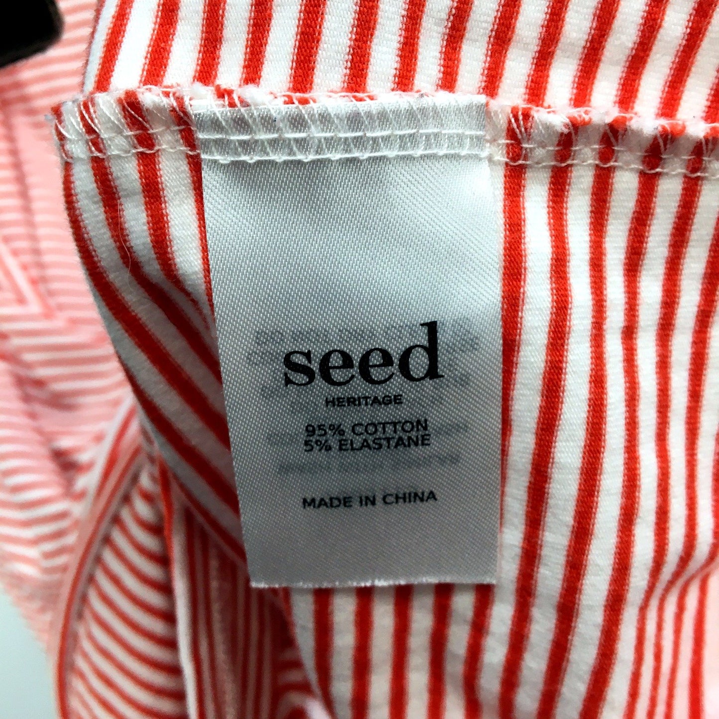 Seed Heritage Womens Striped Dress Elastic Comfortable Red and White Size S