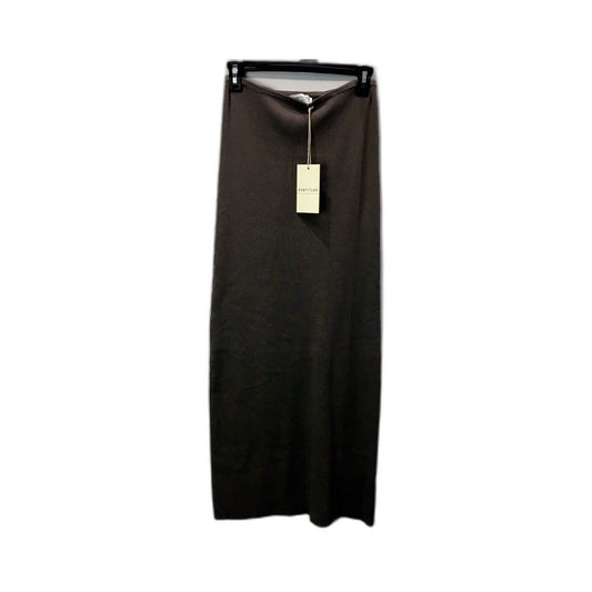 Subtitled Womens Ribbed Knit Maxi Skirt in Taupe, Size S NEW