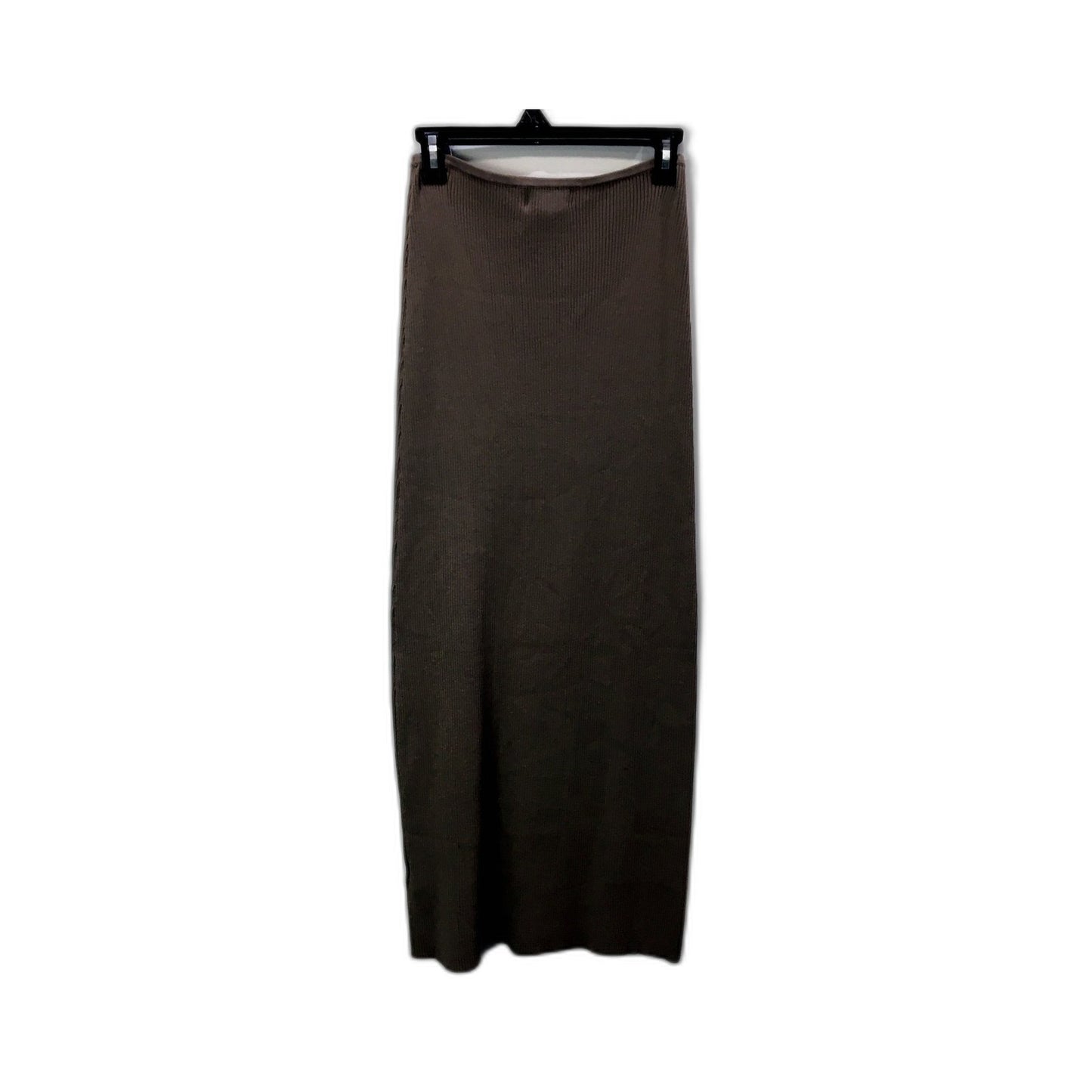 Subtitled Womens Ribbed Knit Maxi Skirt in Taupe, Size S NEW