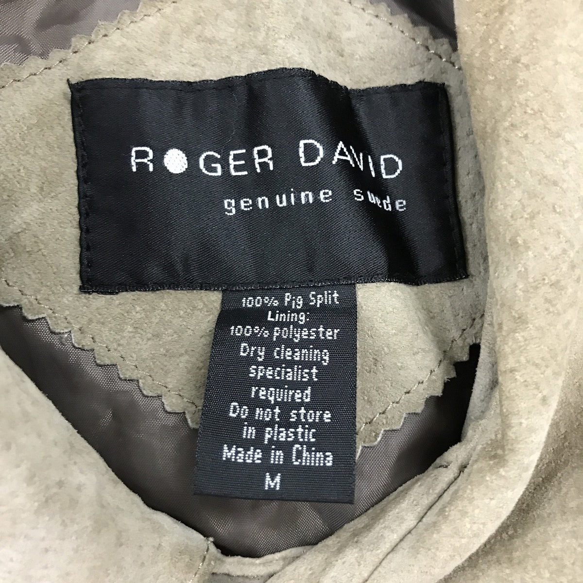 Roger David Suede Jacket Men's Distressed Worn Tan Size Medium