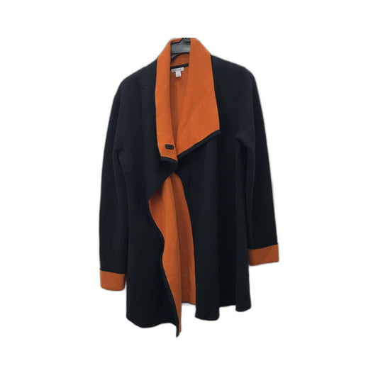 Jigsaw Wool Blend Black and Orange Long Cardigan Ladies Size L