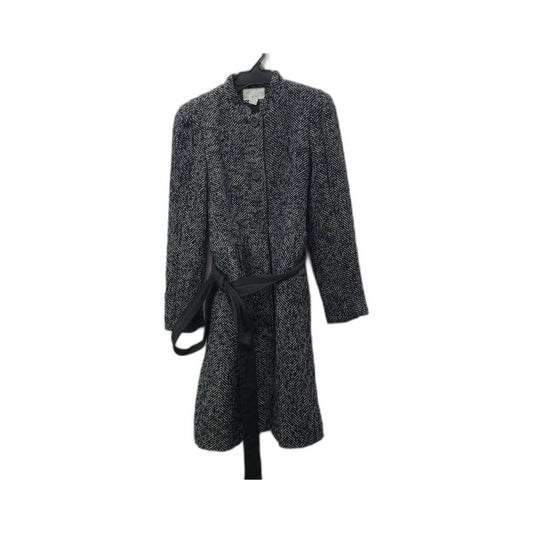 H & M Wool Blend Herringbone Belted Coat Warm Winter Outerwear Size 8