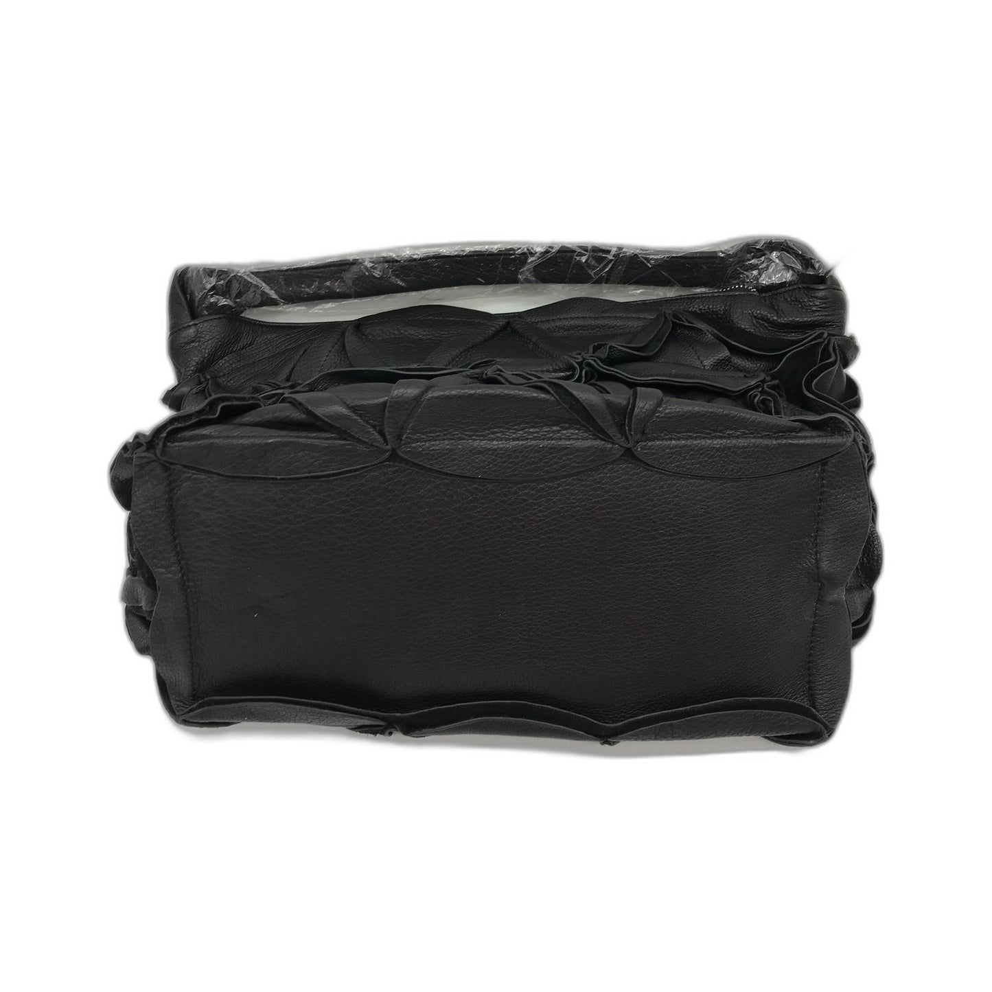 Poppy Green Genuine Leather Quilted Handbag Black Zipper Closure Bag NEW