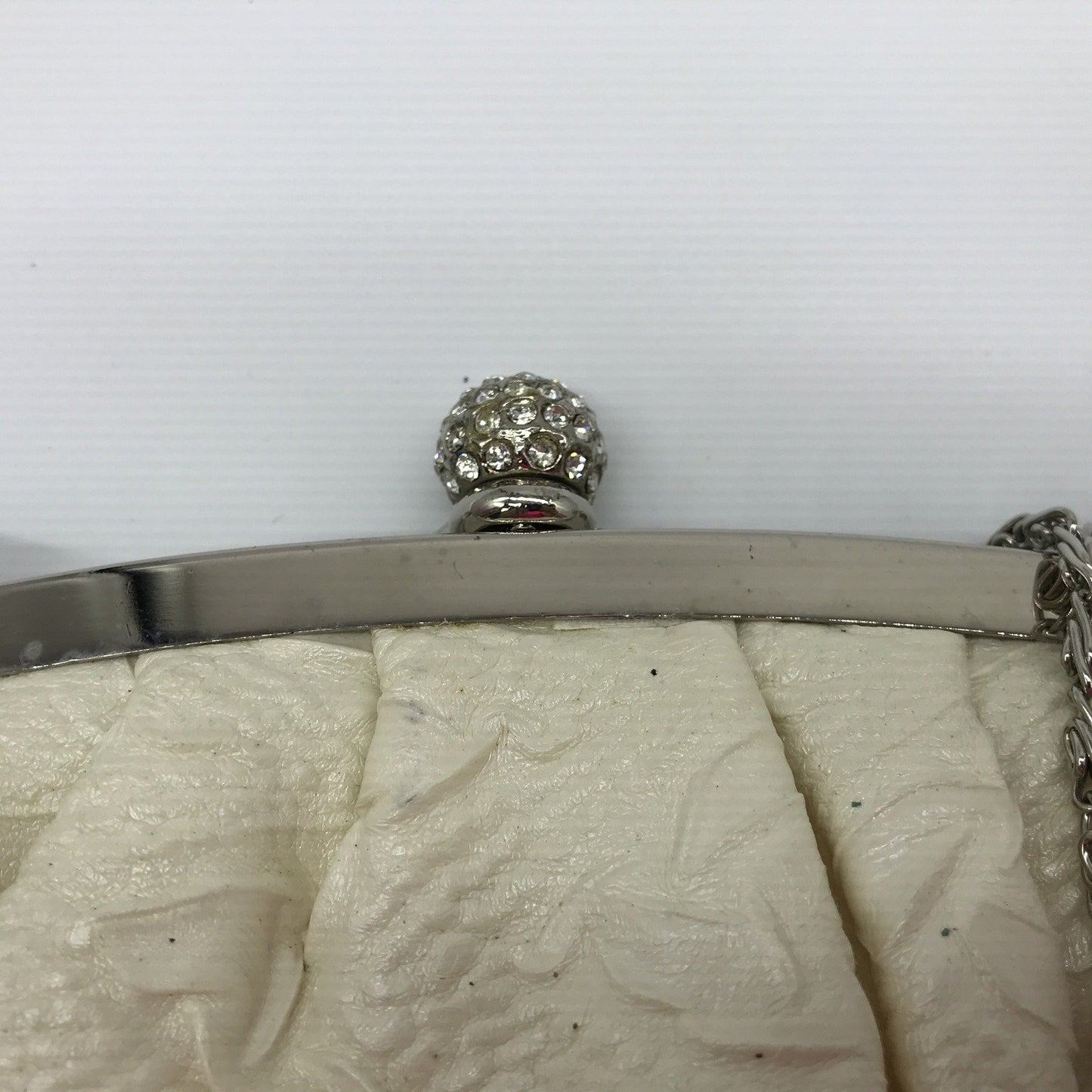 Ex-Display Fashion Wholesale Rhinestone Clutch Bag with Chain Strap Beige