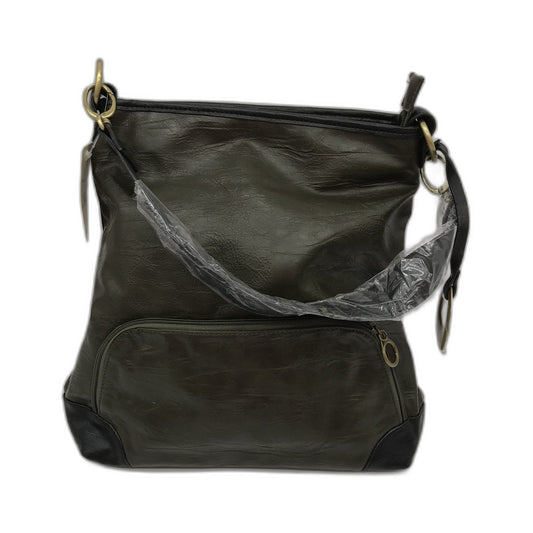 Hobo Shoulder Bag Faux Leather Olive Green Unisex NEW