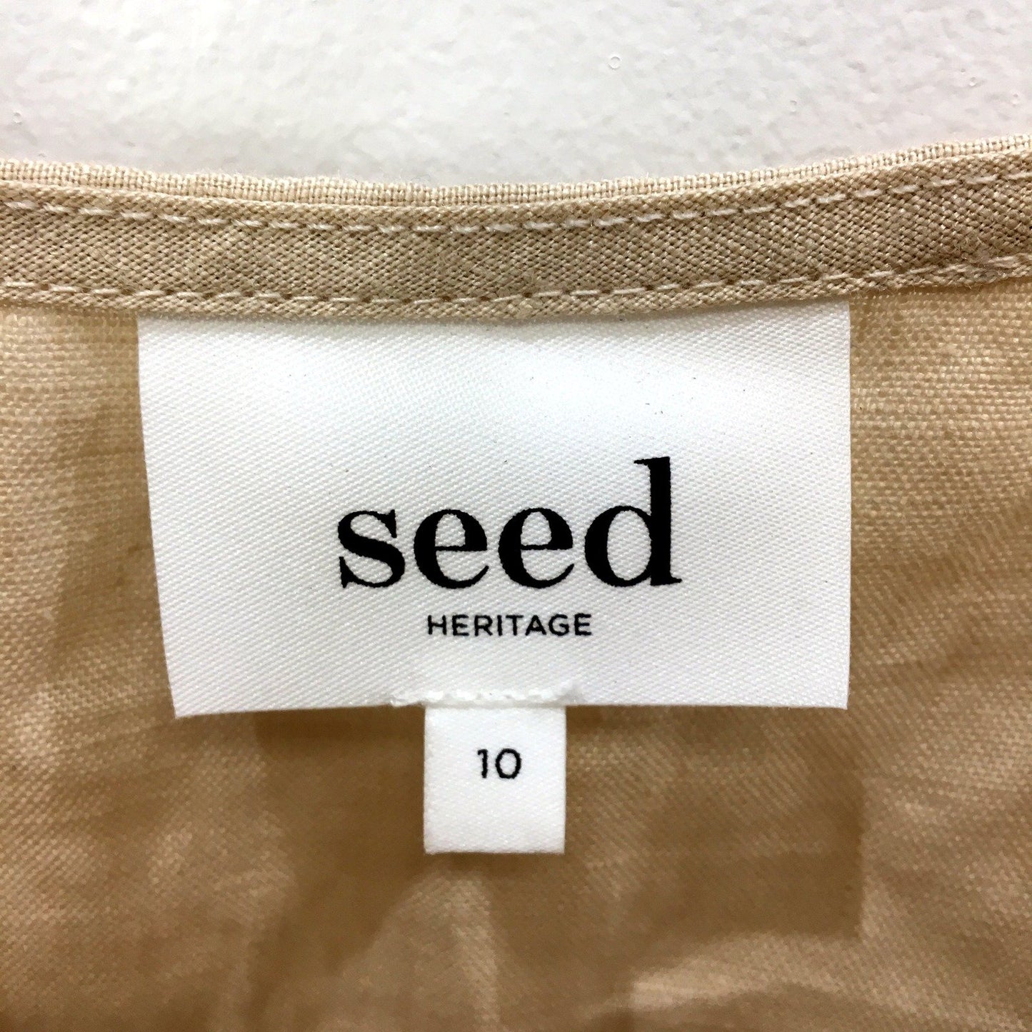 Seed Heritage Womens Linen Camisole Tank Top in Beige, Size 10 NEW