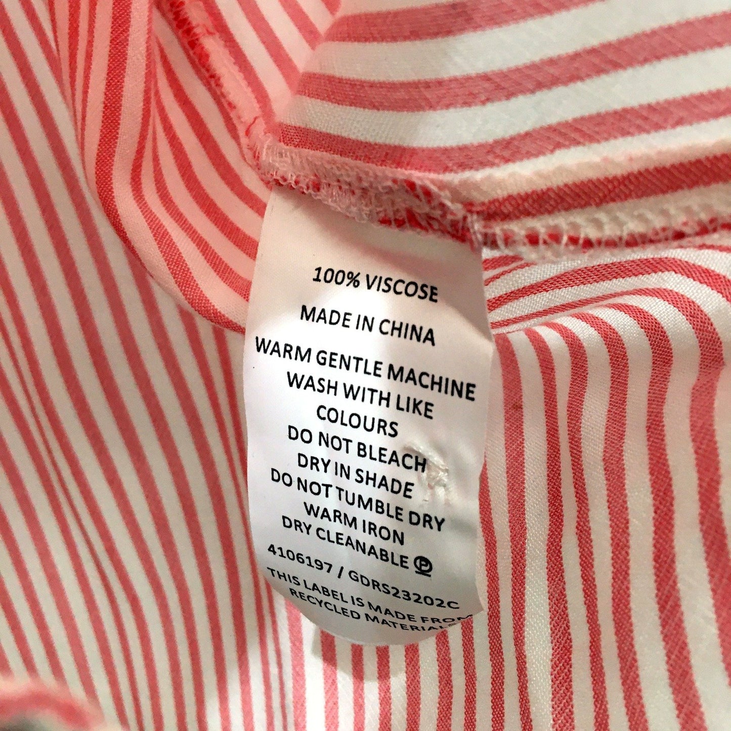 Grab Womens Striped Button-Down Shirt Red and White Short Sleeve Sz 16