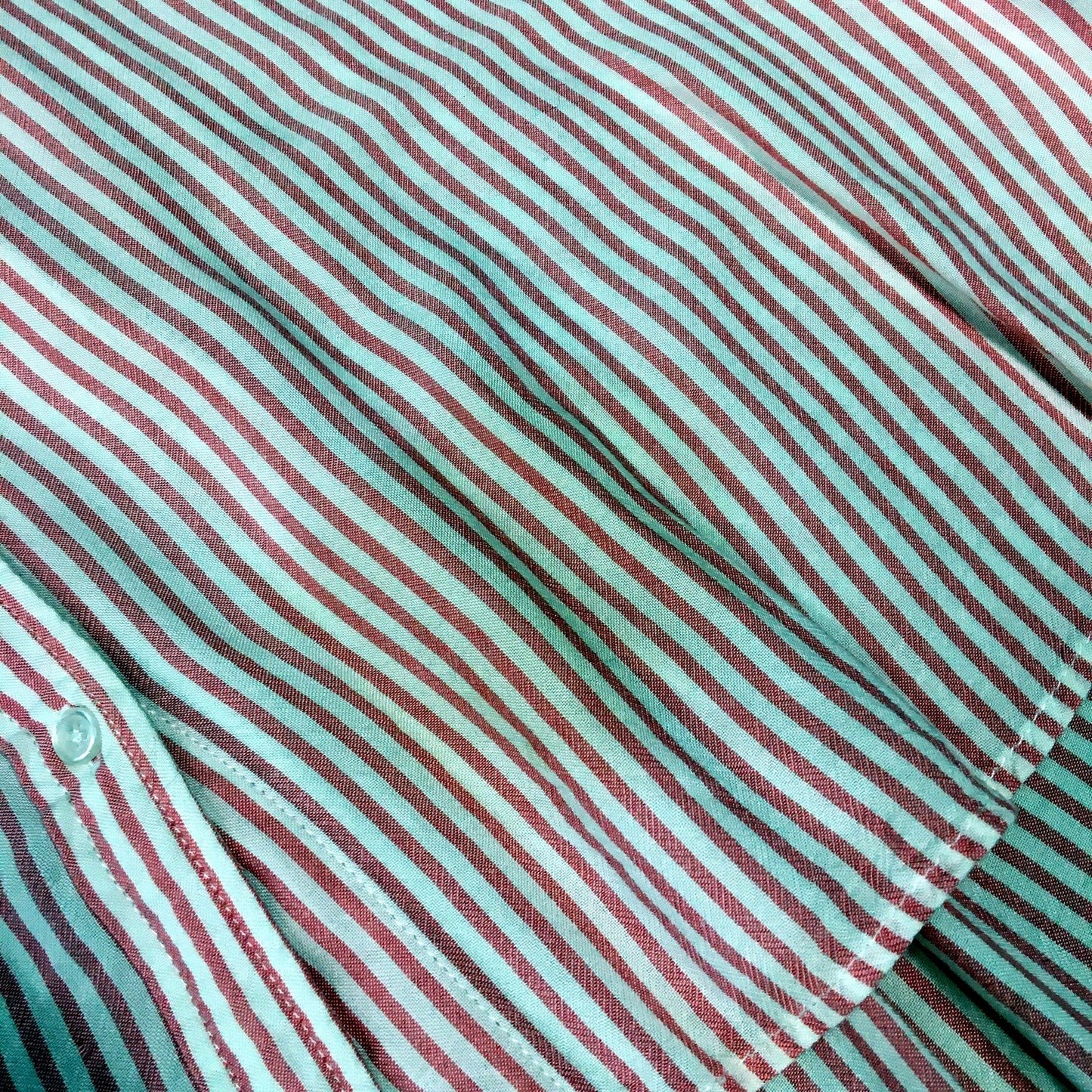 Grab Womens Striped Button-Down Shirt Red and White Short Sleeve Sz 16