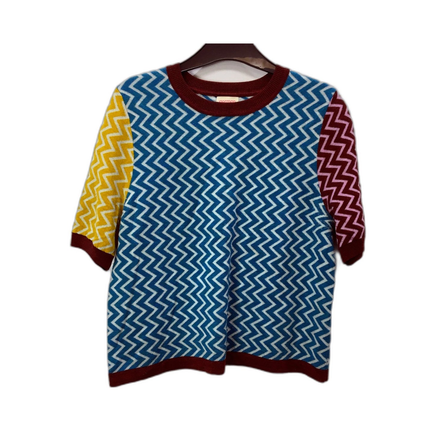 Gorman Womens Pullover Sweatshirt Merino Wool Chevron Multi Colour Size 14