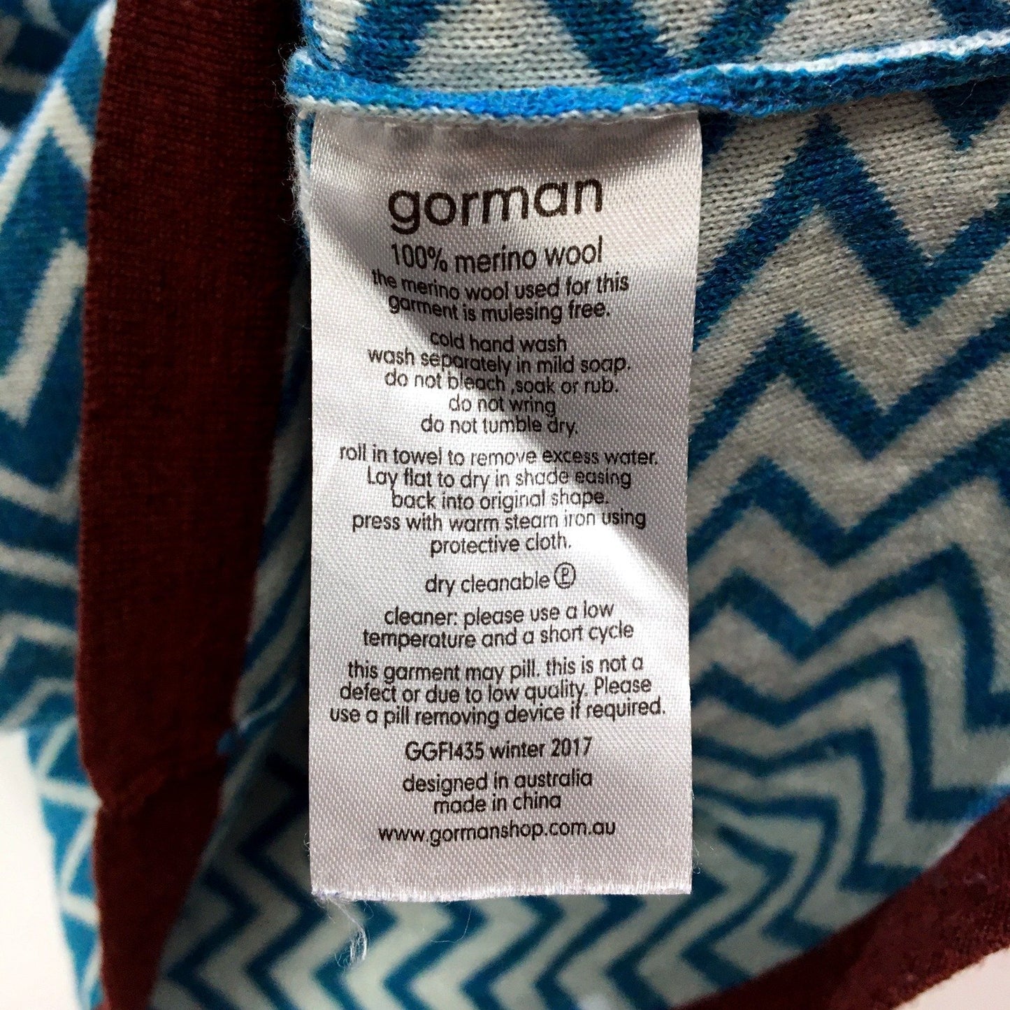 Gorman Womens Pullover Sweatshirt Merino Wool Chevron Multi Colour Size 14