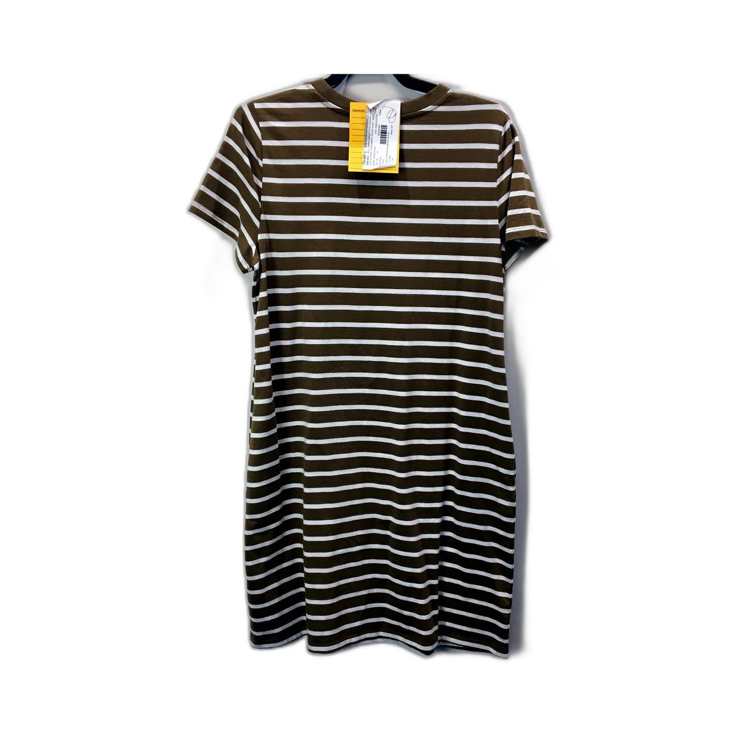 Grab Denim Womens Striped Jersey Mini Dress in Brown & White Size 10 NEW