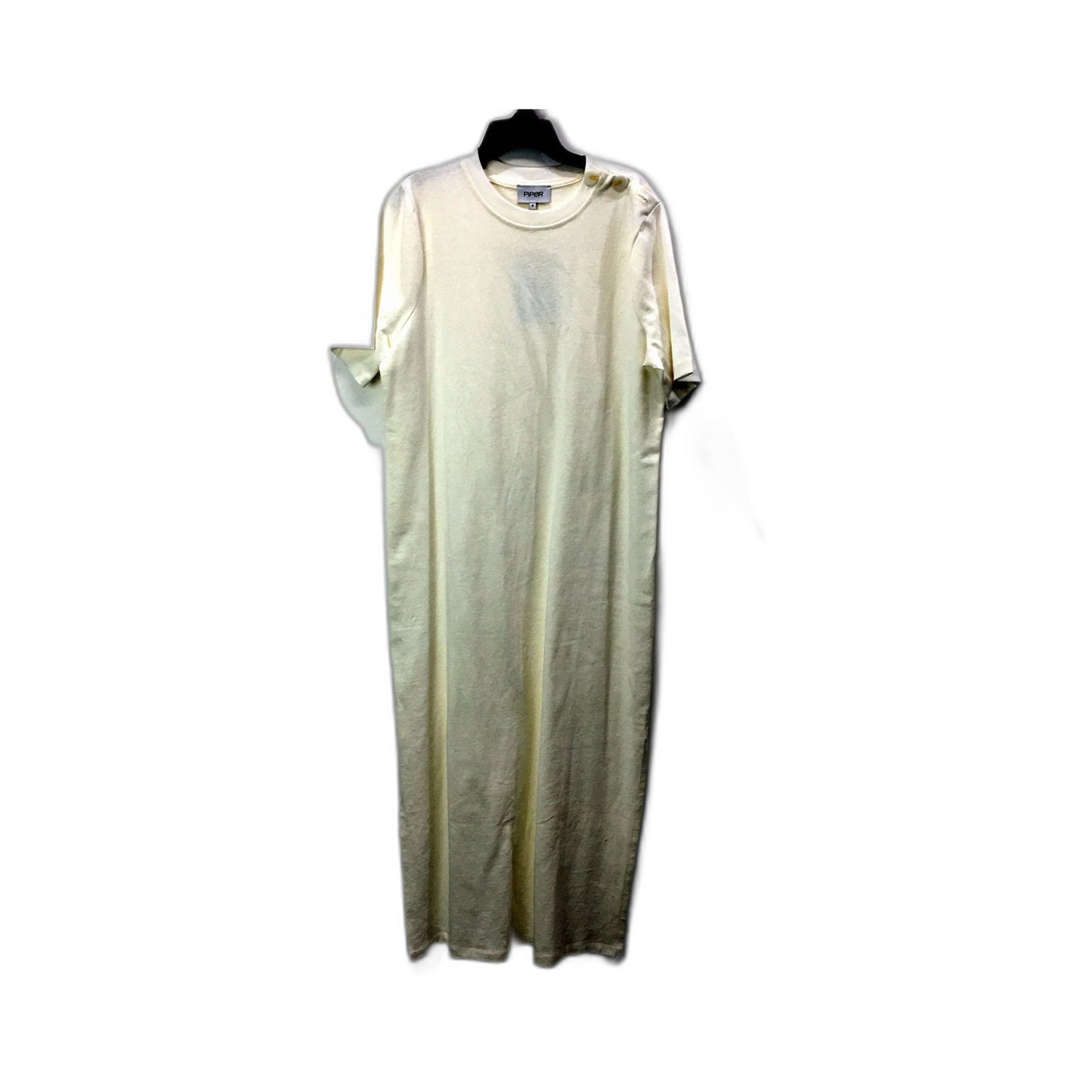 Piper Womens Organic Cotton Jersey Pullover Dress in Cream, Size S NEW