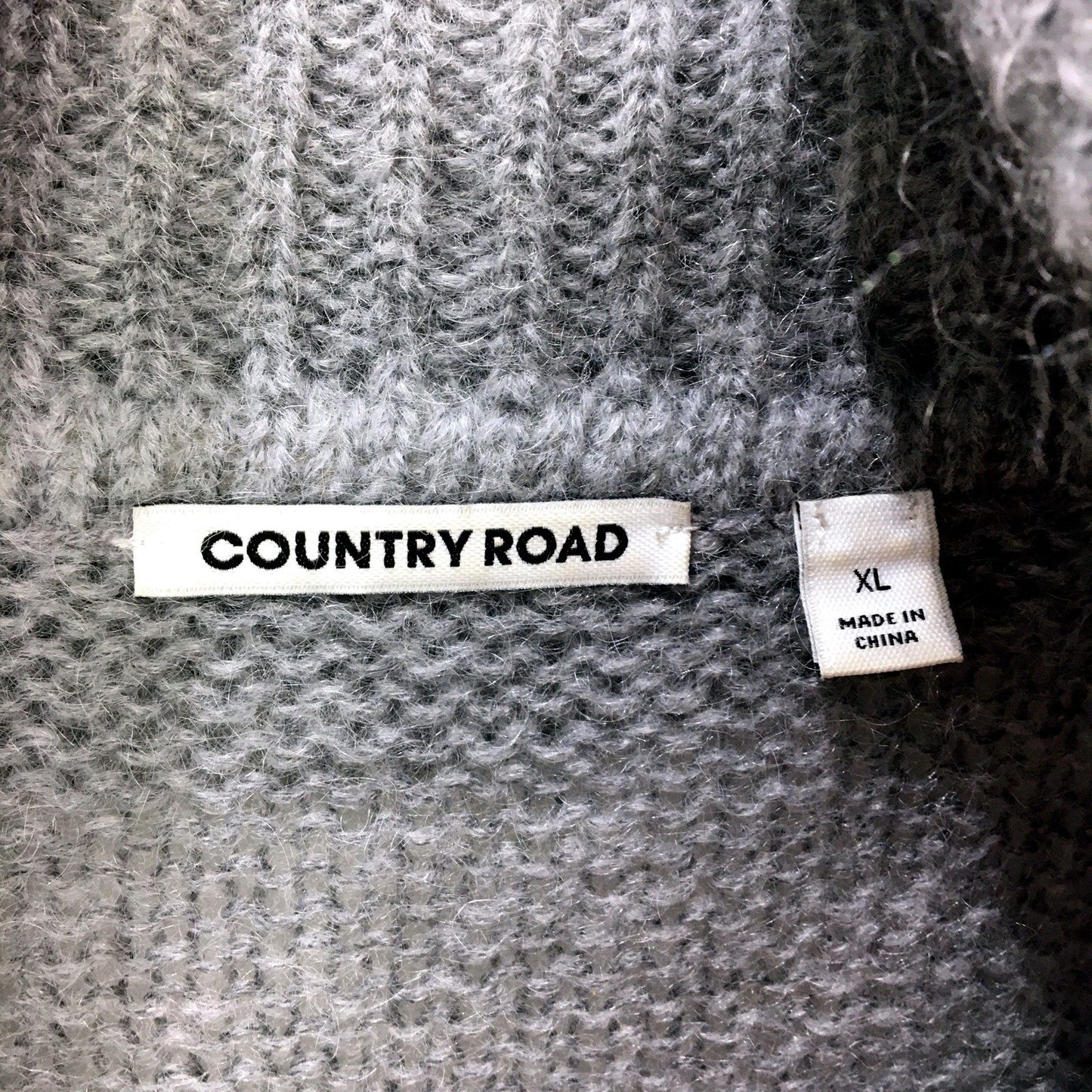 Country Road Womens Oversized Cowl Neck Gray Pullover Sweater XL
