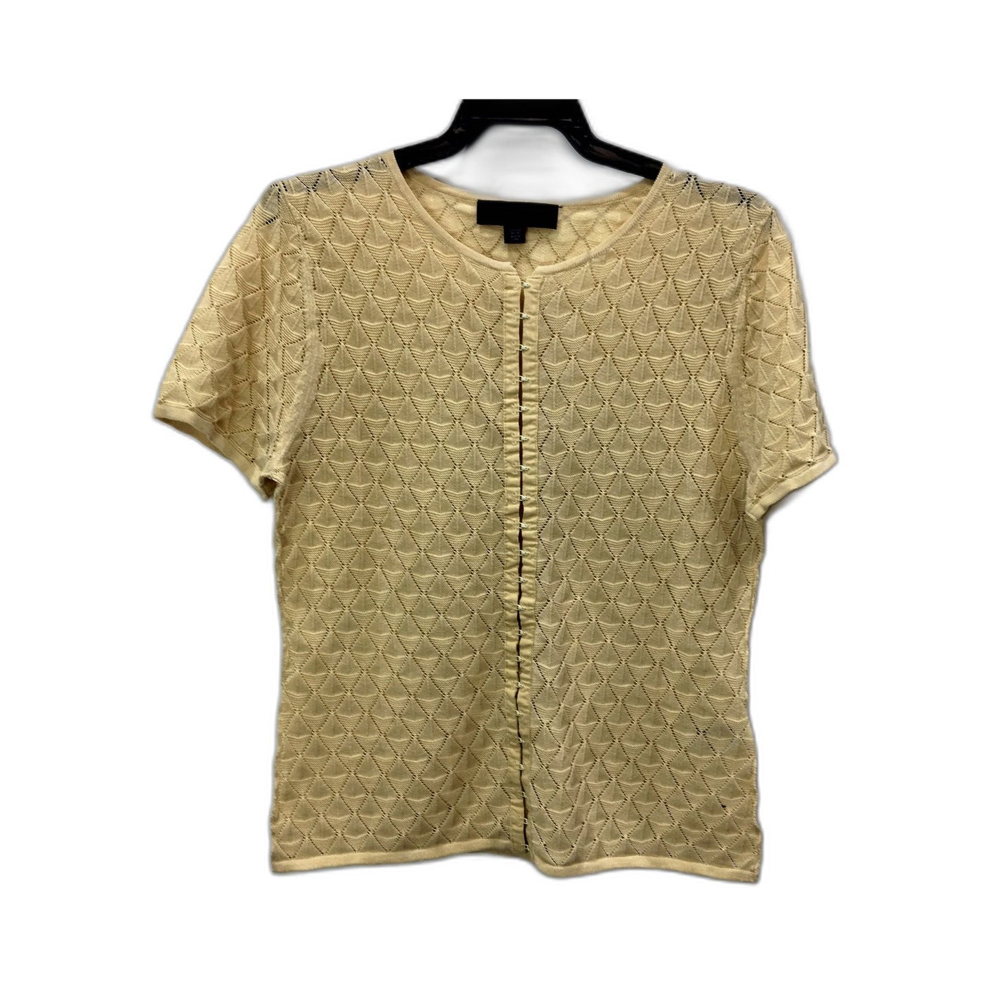 Zara Womens Beige Pullover Sweater with Scallop Pattern and Zipper - Size L
