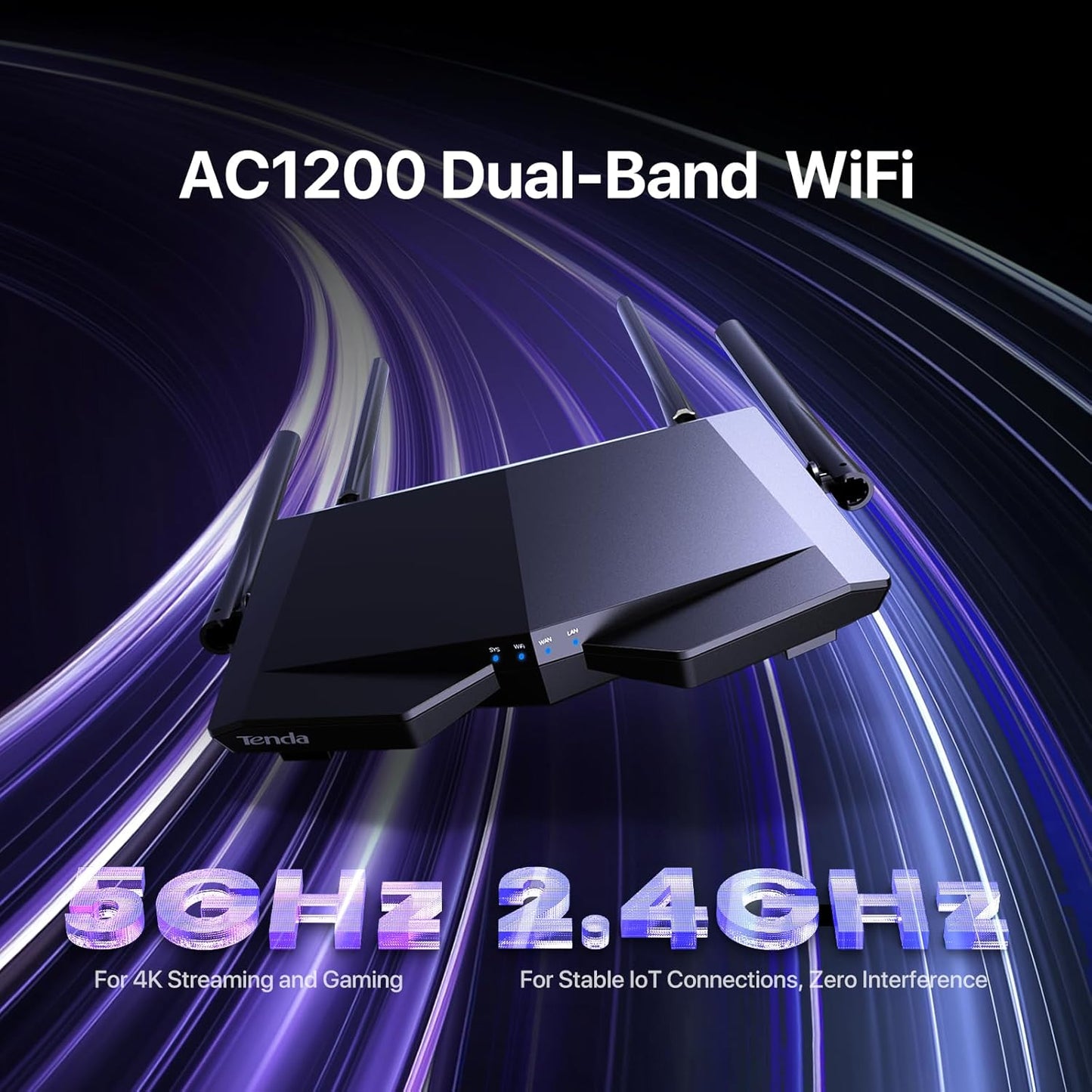Tenda AC1200 Routers Dual Band Wireless Internet Router 4 x 100Mbps Fast NEW