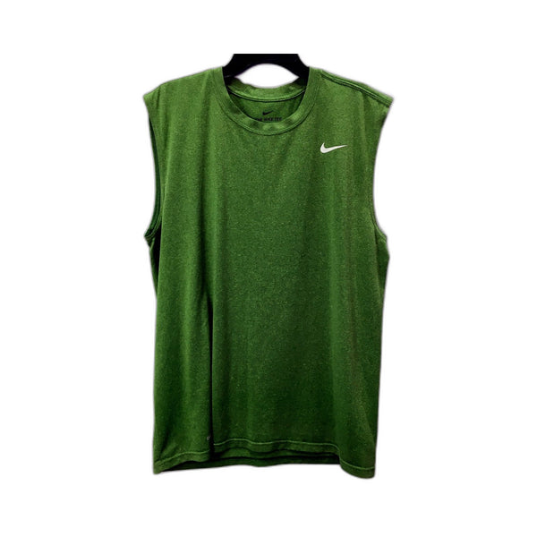 Nike Mens Dri-Fit Sleeveless Workout Top in Green, Size M - High-Performance