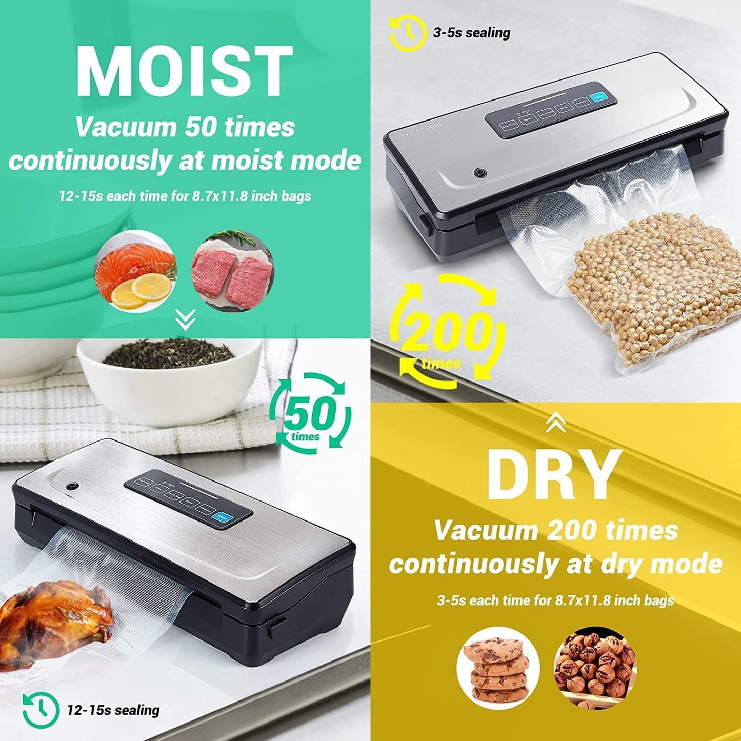 Inkbird Vacuum Sealer Machine Food Storage with Seal Bags and Starter Kit NEW