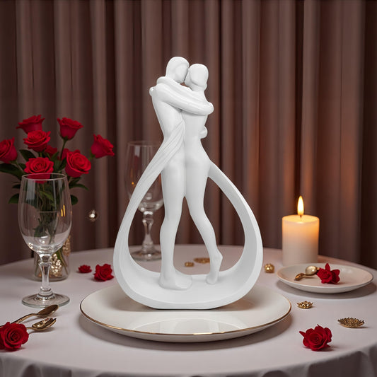 hplifi Embracing Figurines Kissing Couple Figurine Wedding Anniversary NEW