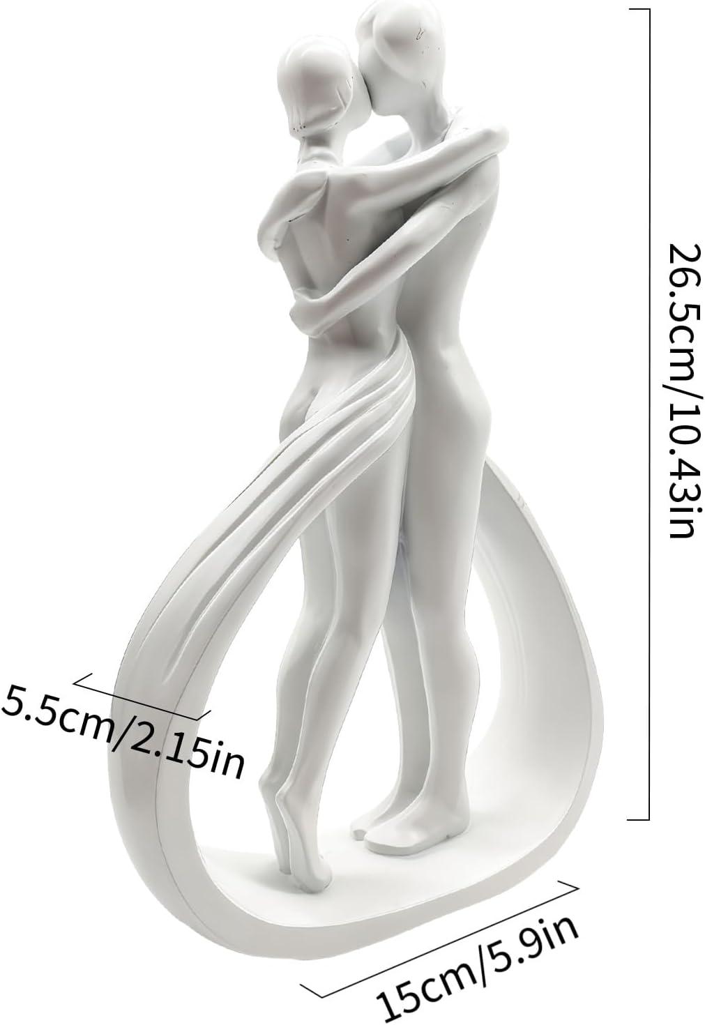 hplifi Embracing Figurines Kissing Couple Figurine Wedding Anniversary NEW