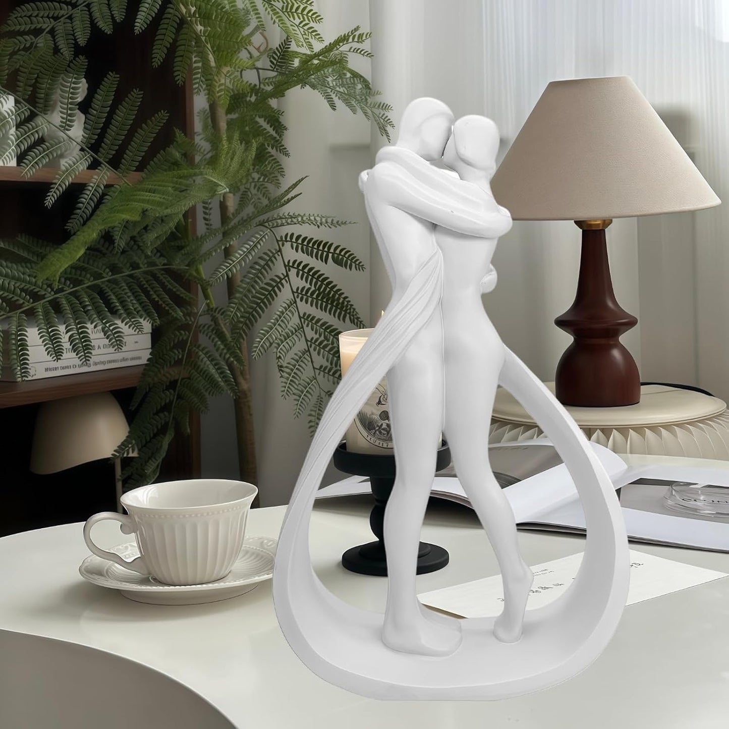 hplifi Embracing Figurines Kissing Couple Figurine Wedding Anniversary NEW