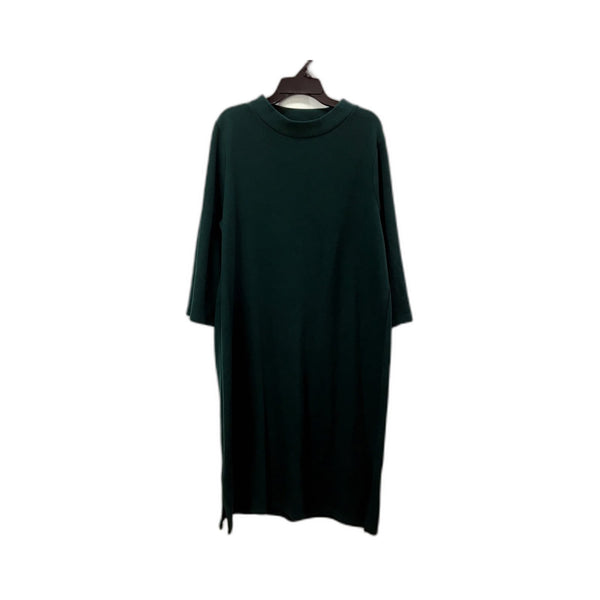 M&S Collection Womens Bottle Green Pullover Dress with Long Sleeves, Size 14