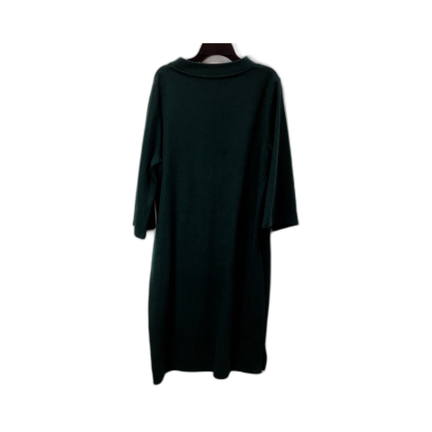 M&S Collection Womens Bottle Green Pullover Dress with Long Sleeves, Size 14