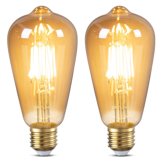 DiCUNO Vintage LED Bulbs Amber LED Edison Bulb, 6W Equivalent Retro Glass DEMO