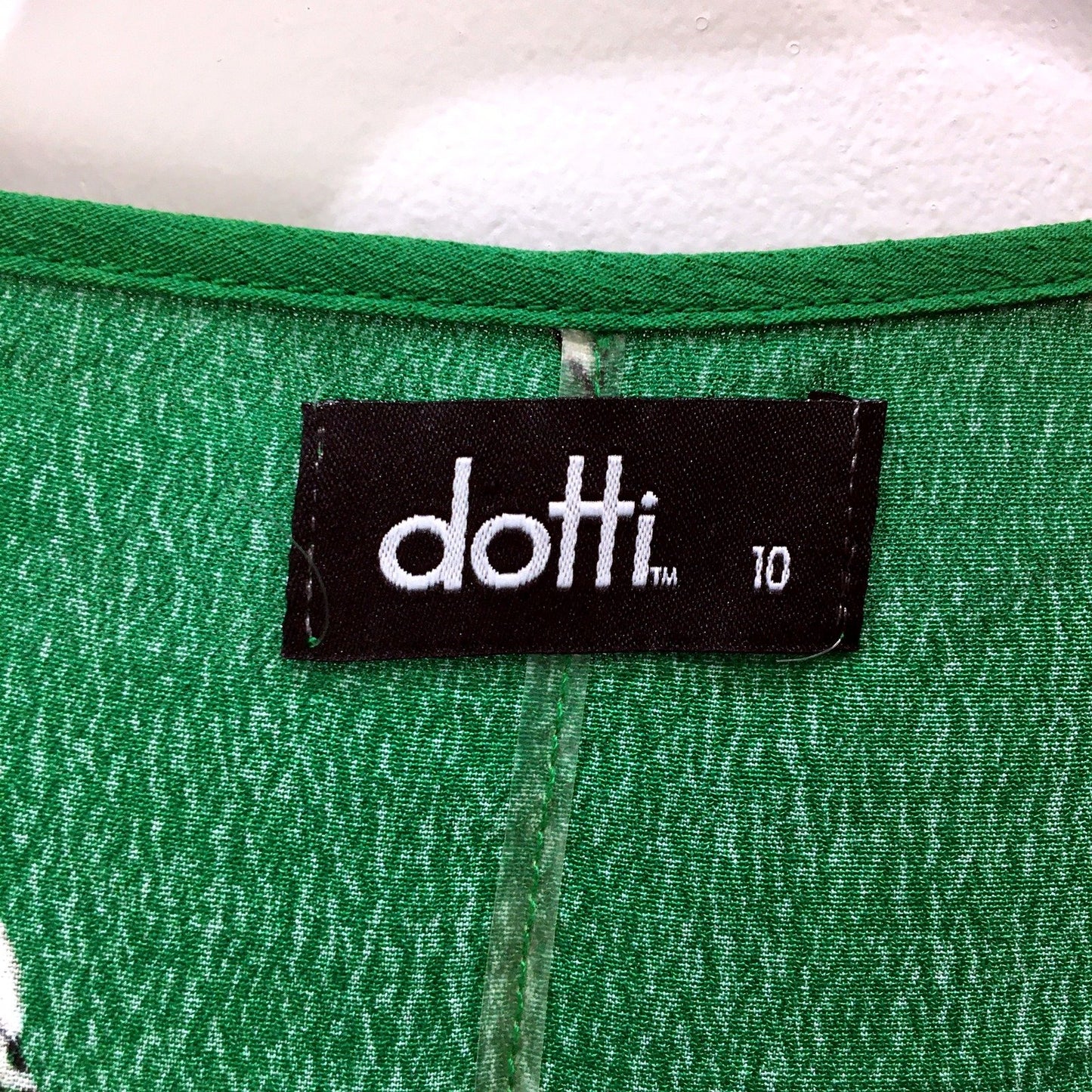 Dotti Womens Floral Print Dress Green Ruched Waist Bell Sleeve Size 10