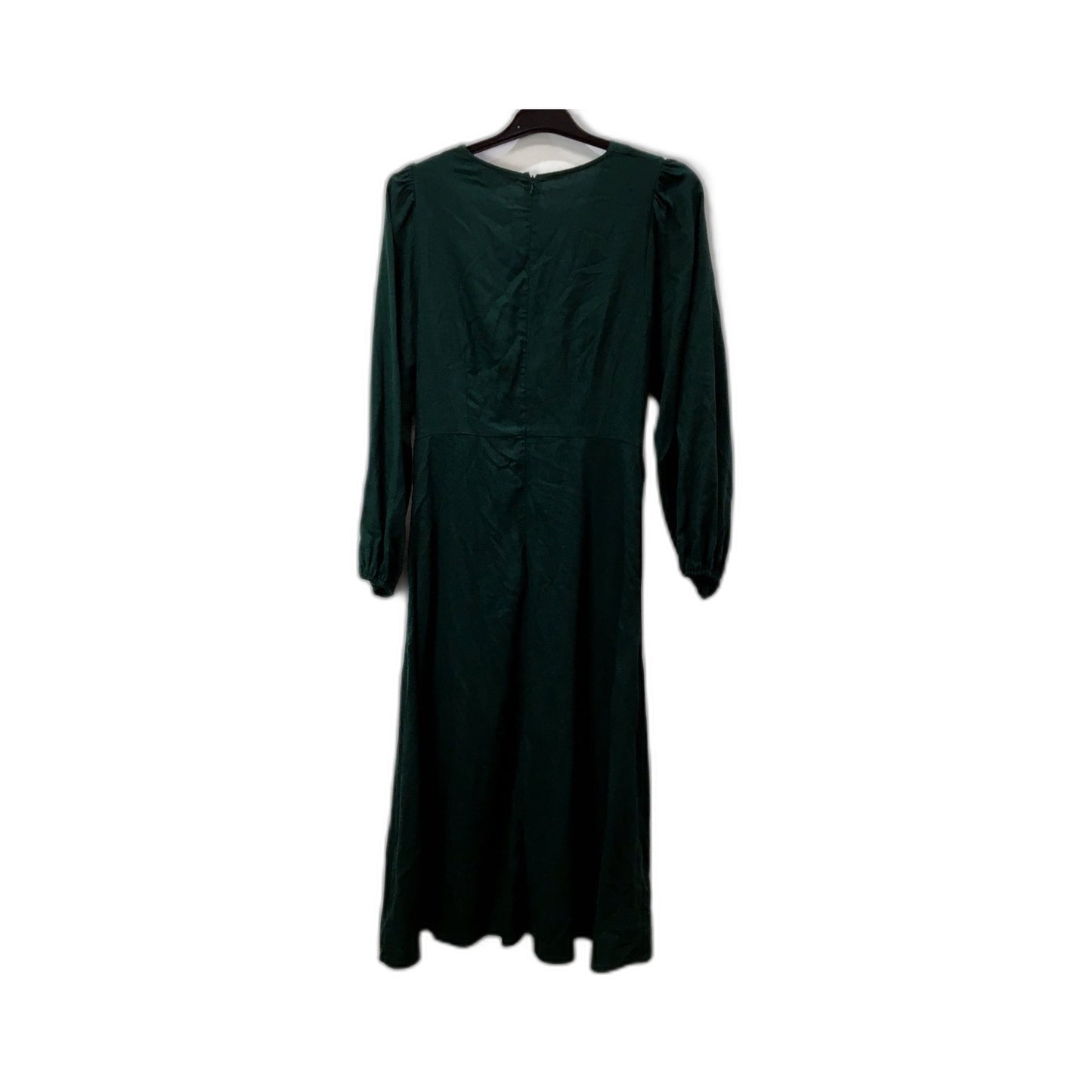 Sunny Girl Womens Twist Front Midi Dress in Dark Green, Size 12 NEW