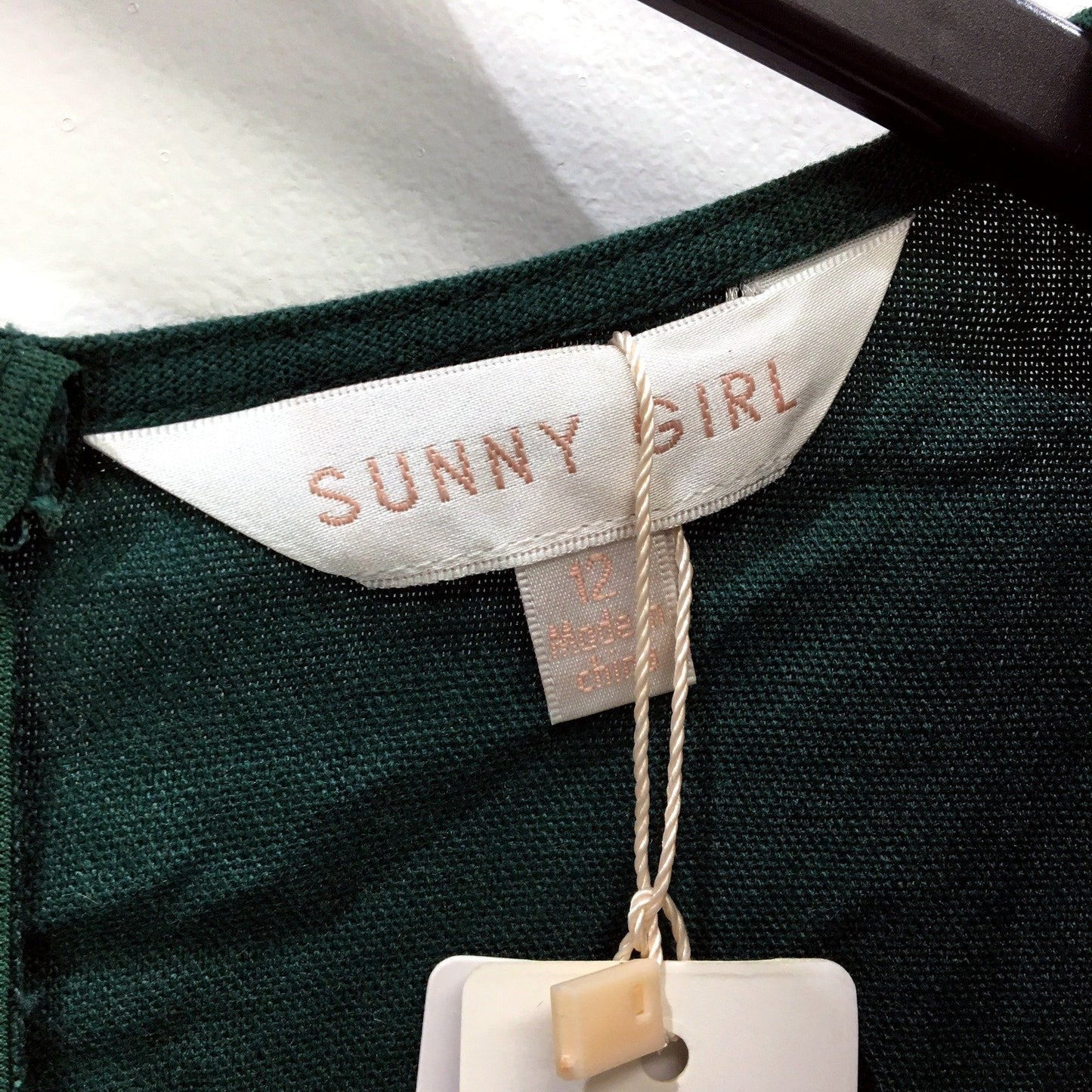 Sunny Girl Womens Twist Front Midi Dress in Dark Green, Size 12 NEW
