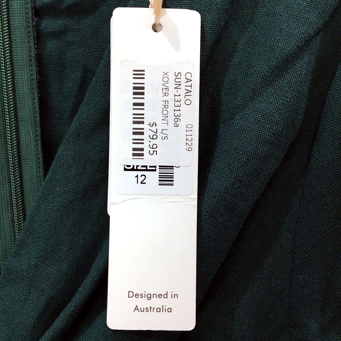 Sunny Girl Womens Twist Front Midi Dress in Dark Green, Size 12 NEW