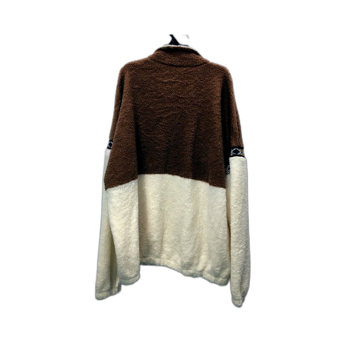 Carhartt Mens Pullover Jumper Sherpa Lined Geometric Print Brown Size XL