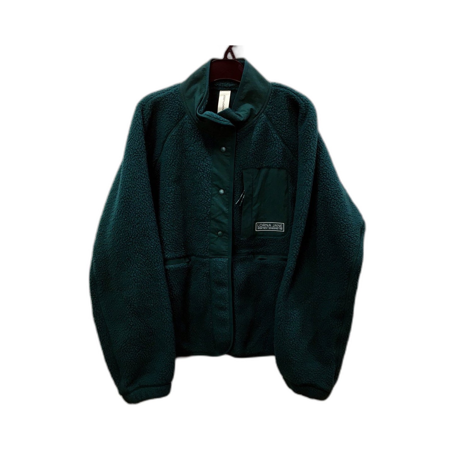 Lorna Jane Jacket Unisex Dark Green Fleece Zip Size L