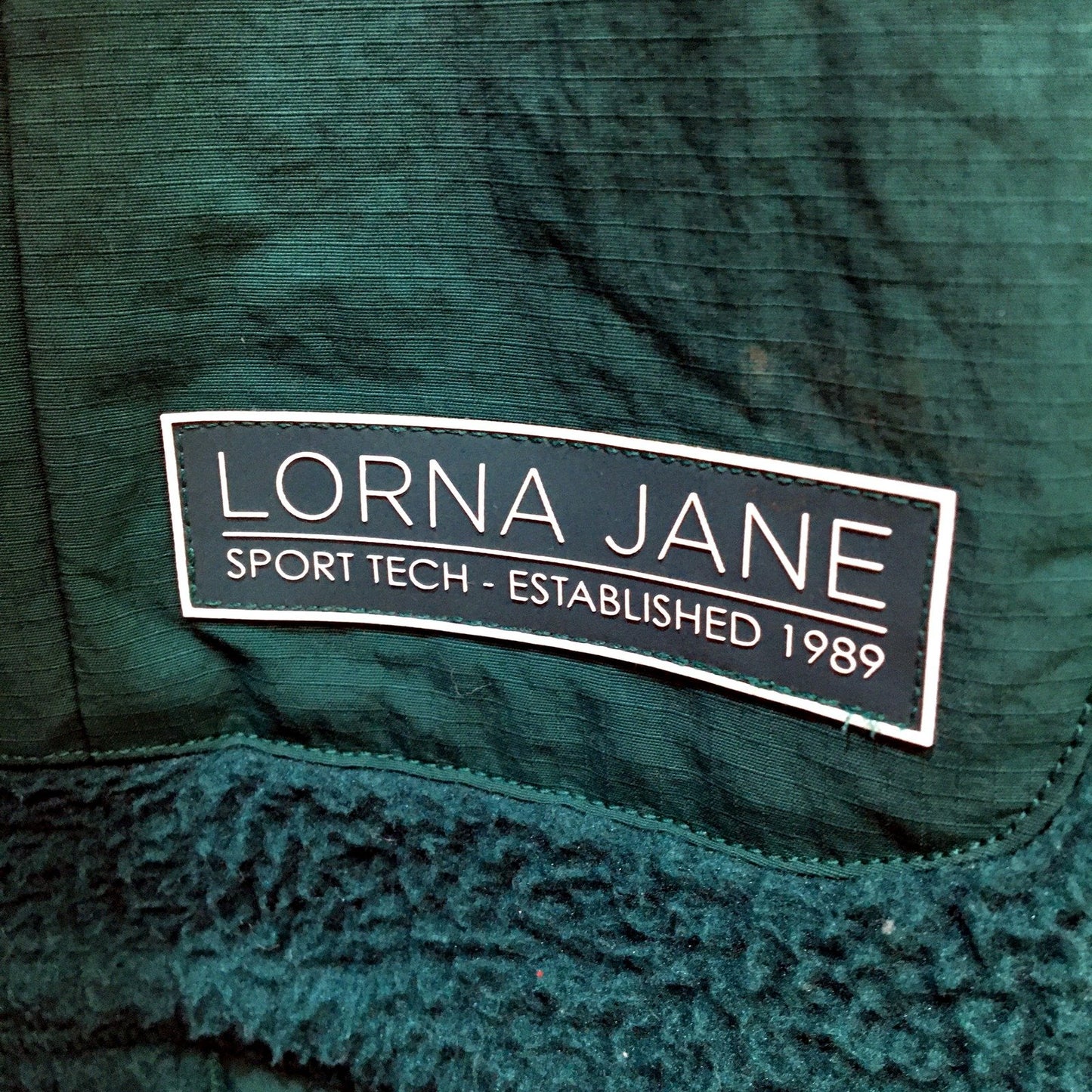 Lorna Jane Jacket Unisex Dark Green Fleece Zip Size L