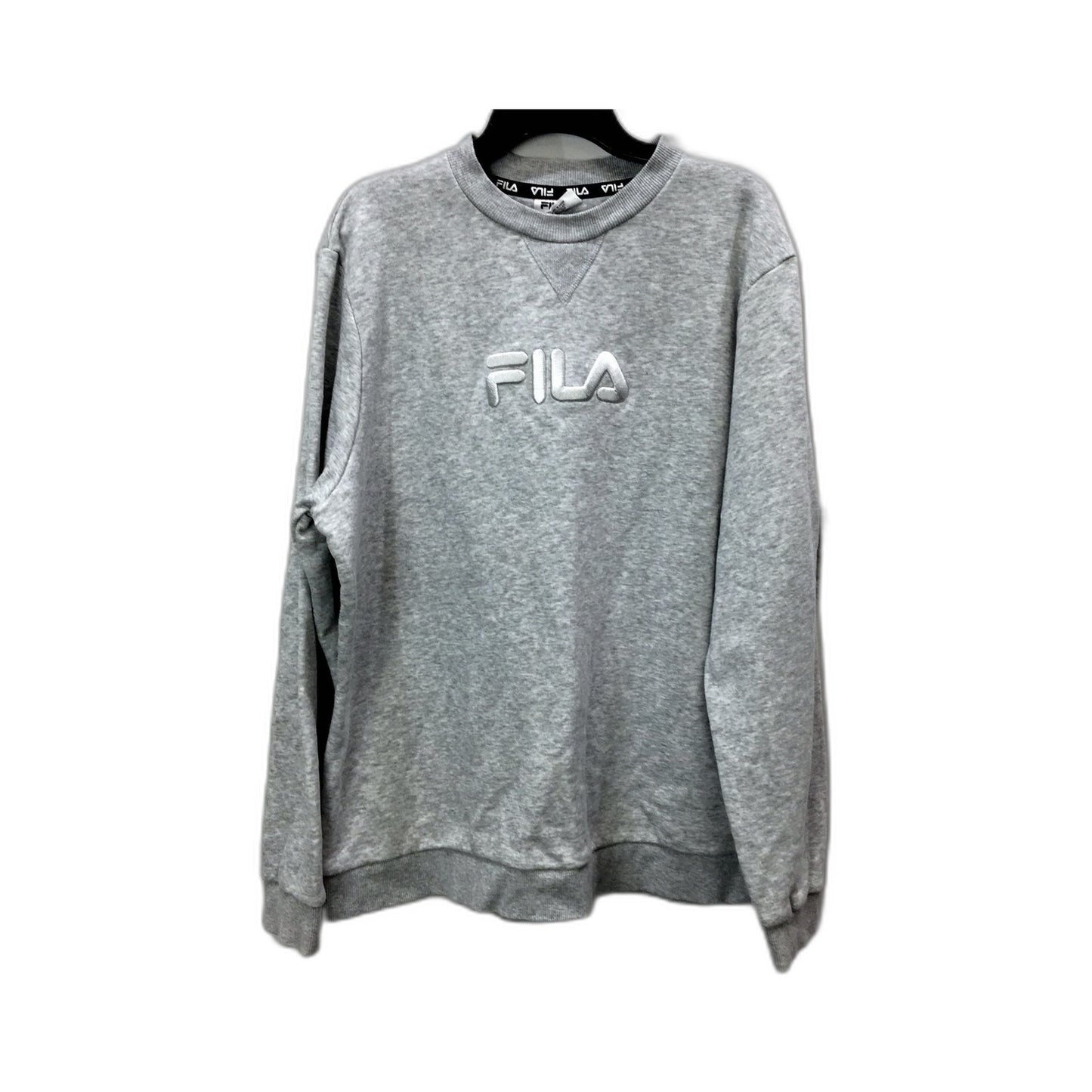 Fila Womens Gray Pullover Sweatshirt Casual Comfortable Cotton Blend Size 14