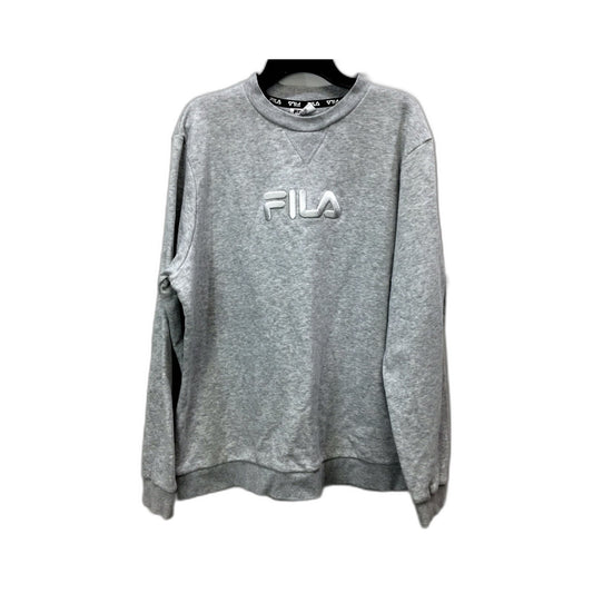Fila Womens Gray Pullover Sweatshirt Casual Comfortable Cotton Blend Size 14