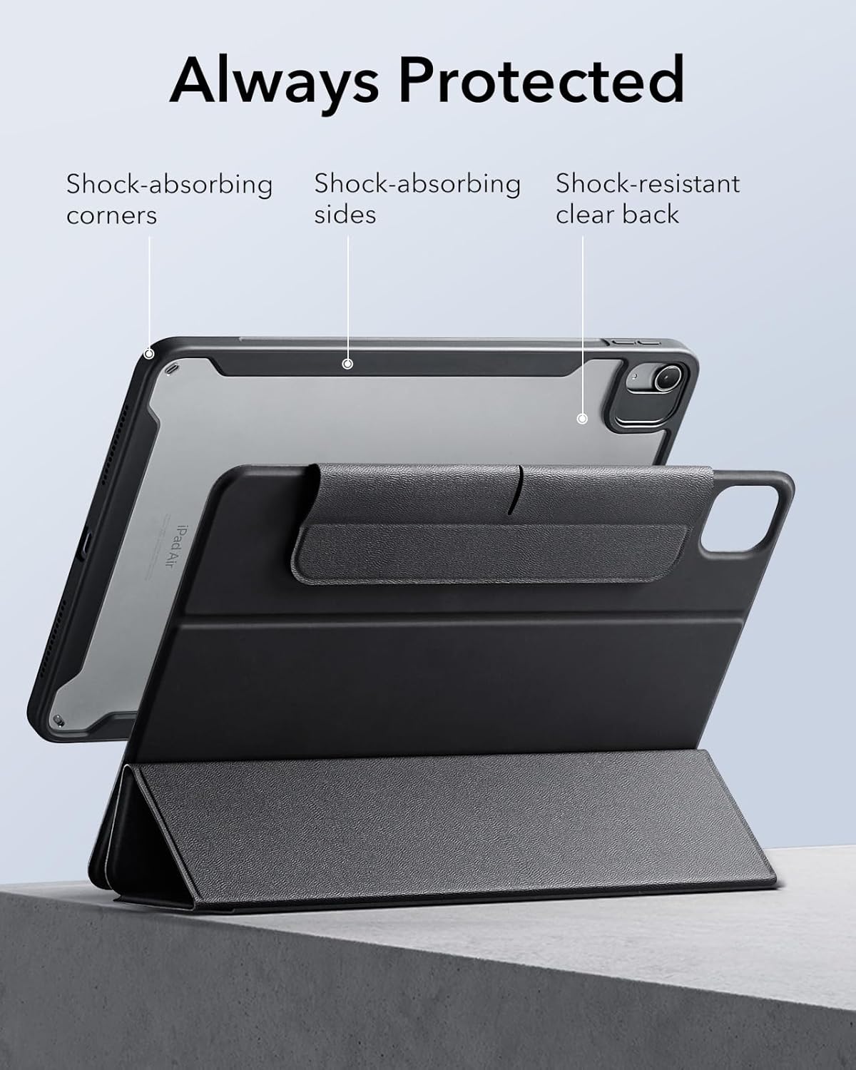 ESR iPad Cases Air 11 Inch Protective Case for 5th/4th Gen Tablets, Black NEW