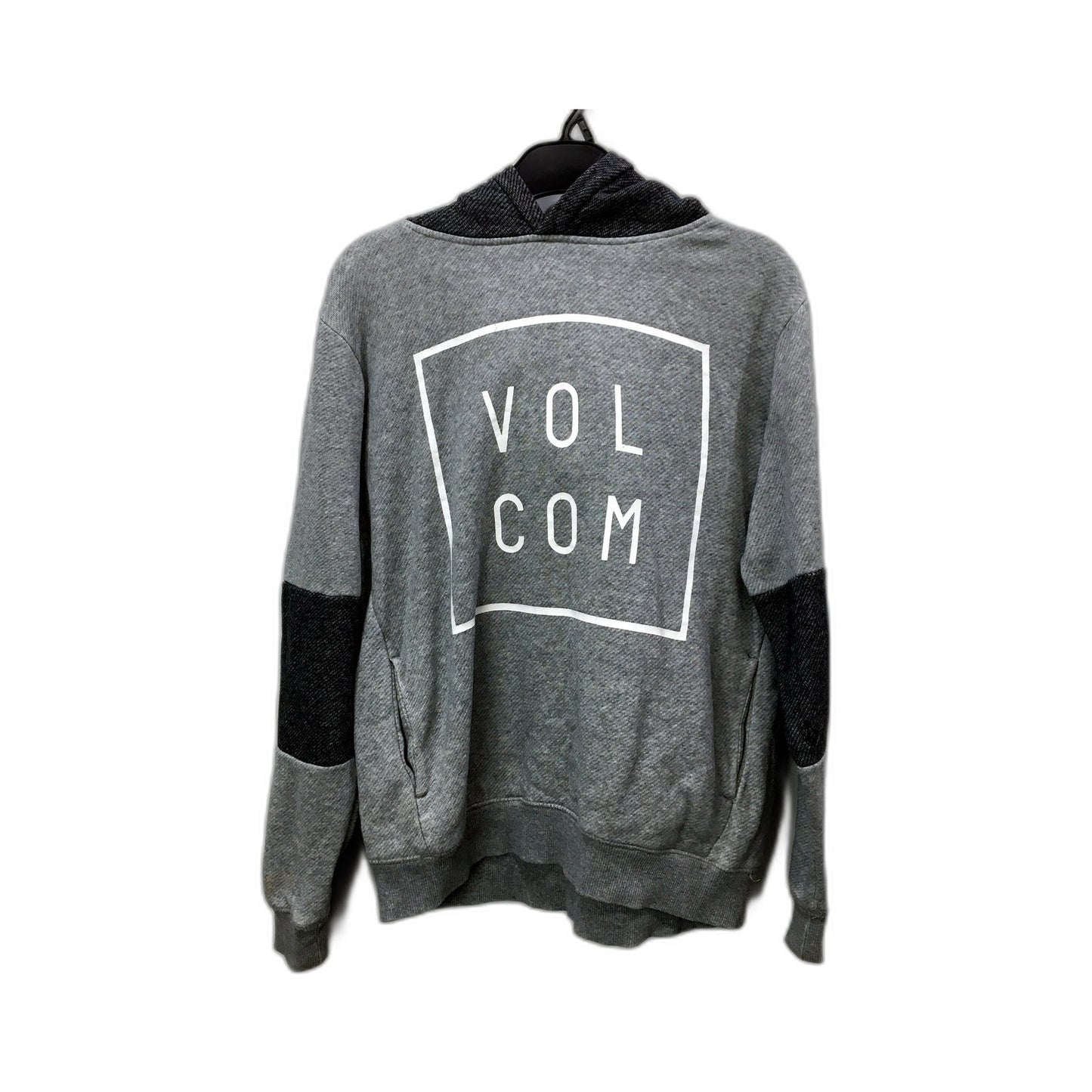 Volcom Womens Gray Hooded Jumper Casual Comfort Pullover Sweatshirt Size 14