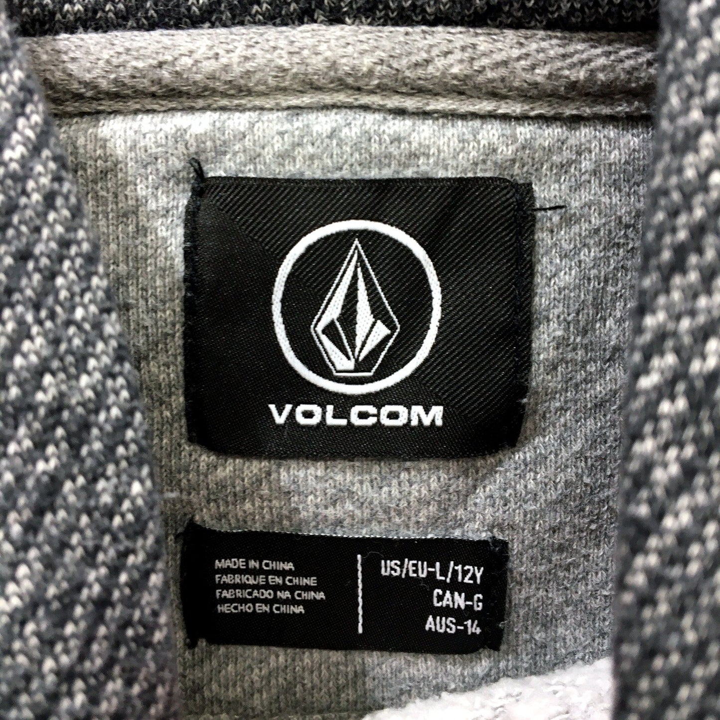 Volcom Womens Gray Hooded Jumper Casual Comfort Pullover Sweatshirt Size 14