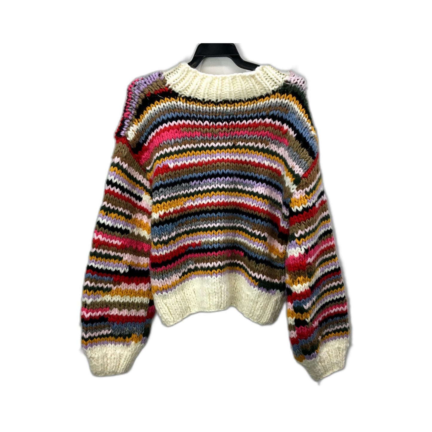 Ghanda Womens Multicolor Striped Pullover Sweater Wool Blend Acrylic Size M