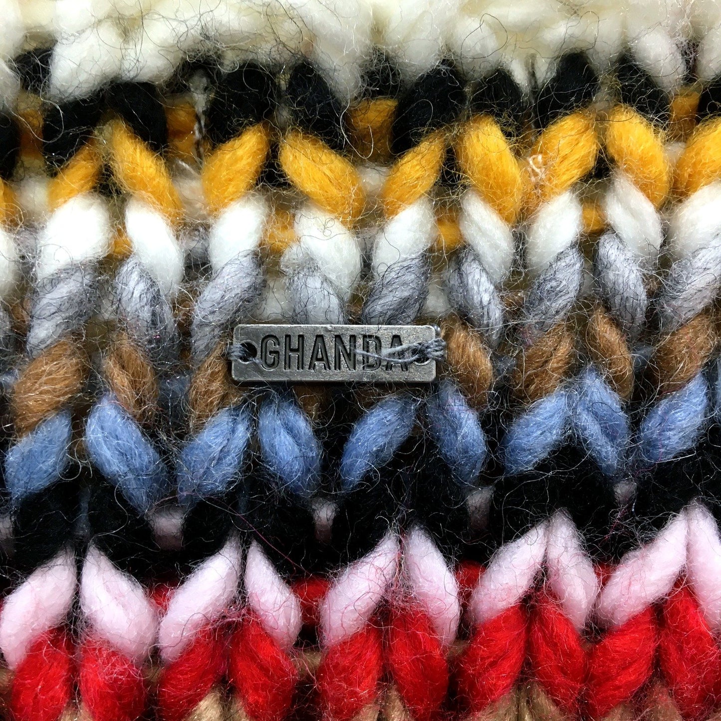 Ghanda Womens Multicolor Striped Pullover Sweater Wool Blend Acrylic Size M