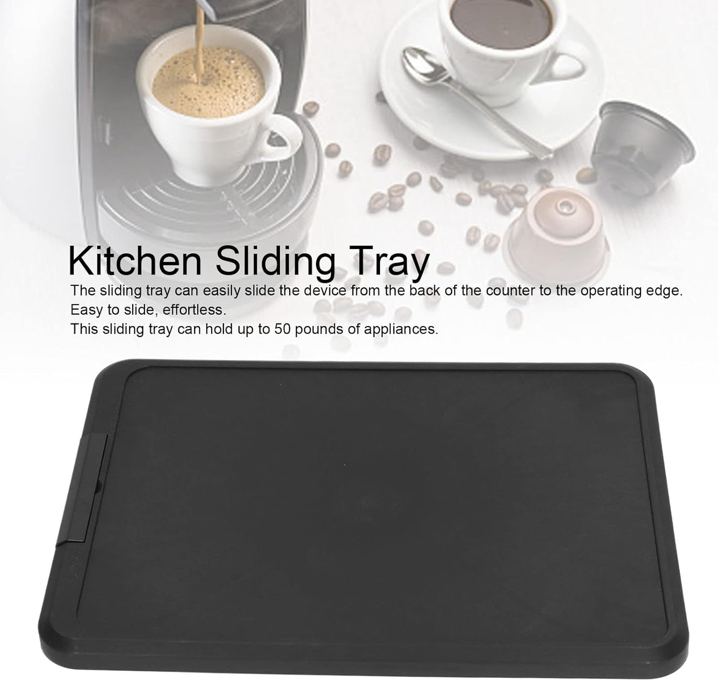 Srliya Kitchen Appliance Sliding Tray Countertop Storage Moving Organizer NEW