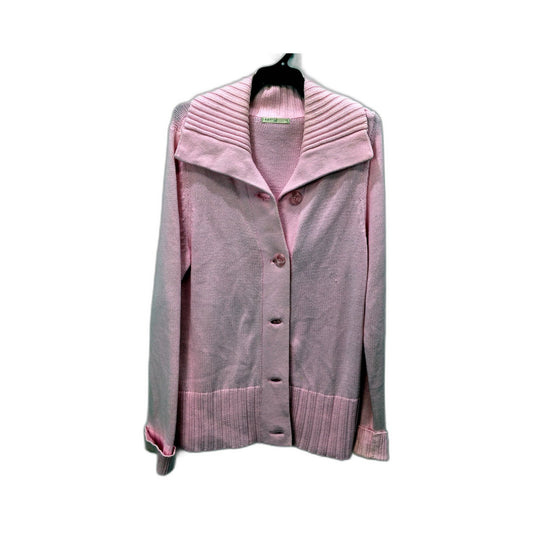Regatta Womens Ribbed Knit Button-Down Sweater in Soft Pink, Size 16